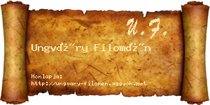 Ungváry Filomén névjegykártya
